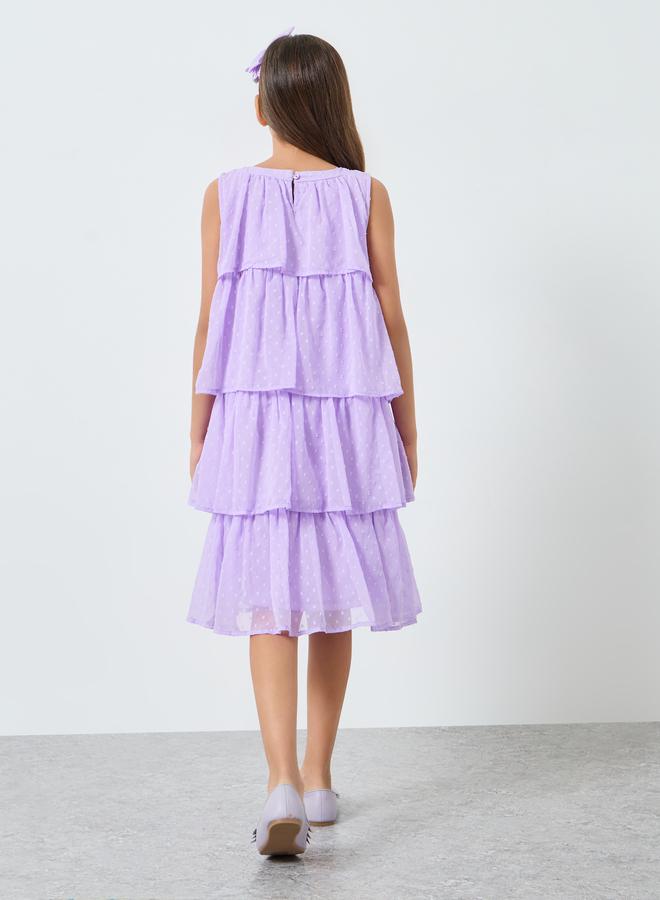 ستايلي فستان دوبي متعدد الطبقات بلا أكمام - Image 3